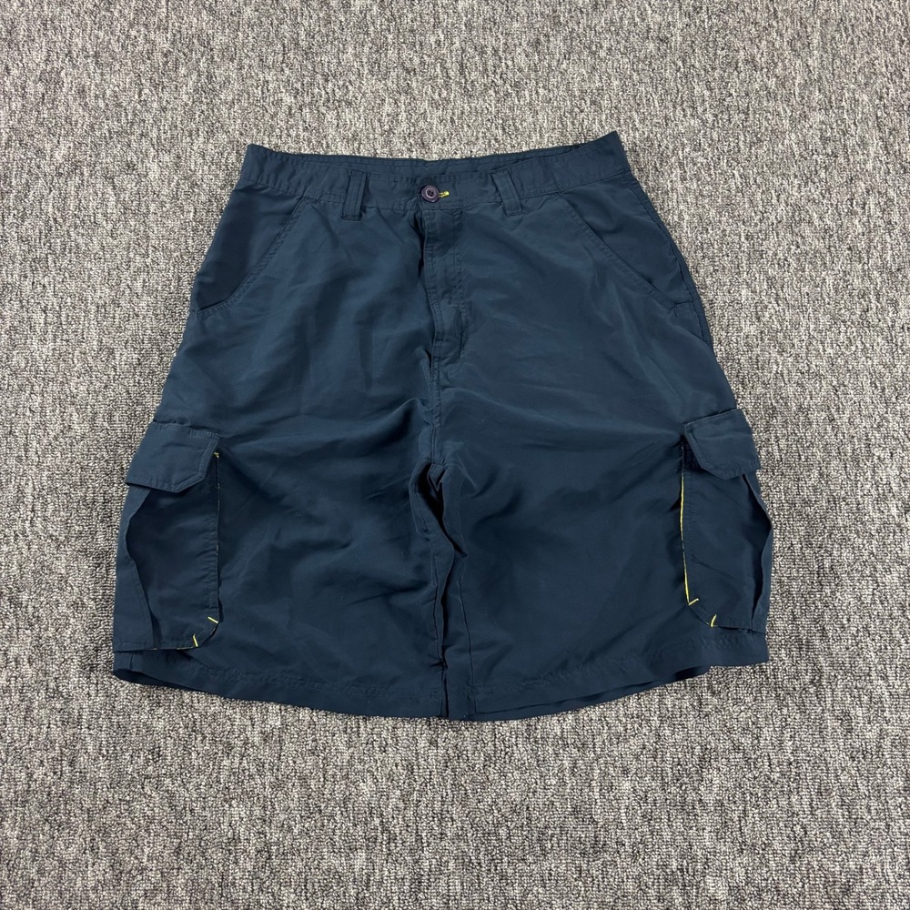 Baggy Y2K Burnside Skater Cargo Shorts Lightweight Navy Blue Size 34